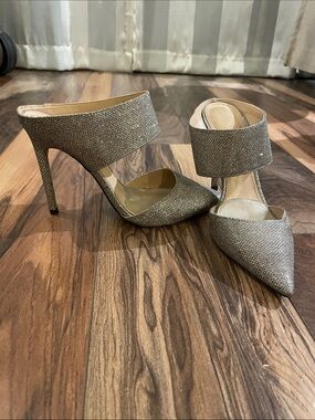 Express Women's Glitter Pointed-Toe Heels - Silver